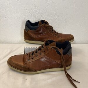 Bullboxer Brown Blue Leather Lace Up‎ High Top Sneakers Mens Size 10 Portugal